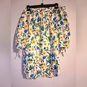 Floral Off-Shoulder Dress Or Top Size Large